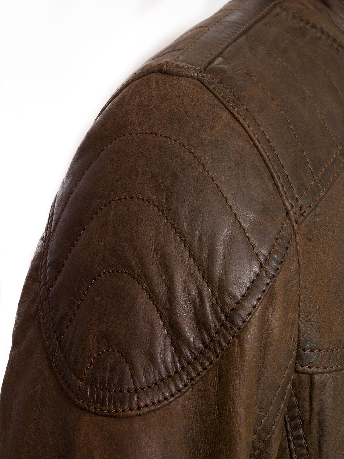 Men Dark Brown Leather Jacket - Shearling leather