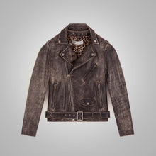 Load image into Gallery viewer, Men Fine Grain Distressed Leather Jacket
