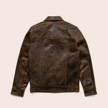 Load image into Gallery viewer, Men Lambskin Iconic Brown Trucker Leather Jacket
