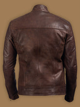 Load image into Gallery viewer, Men Polish Brown Leather Jacket - Shearling leather
