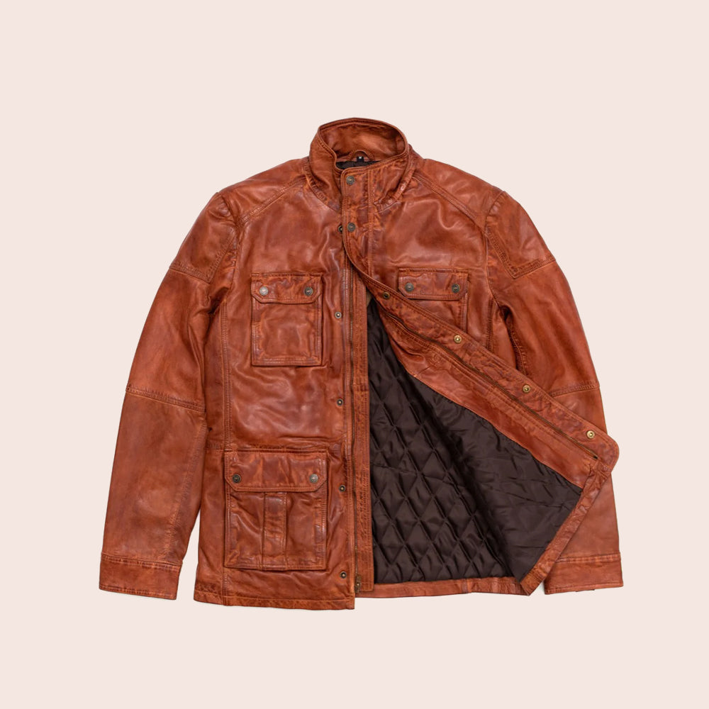 Lambskin Leather Jacket Men's - Field Jacket
