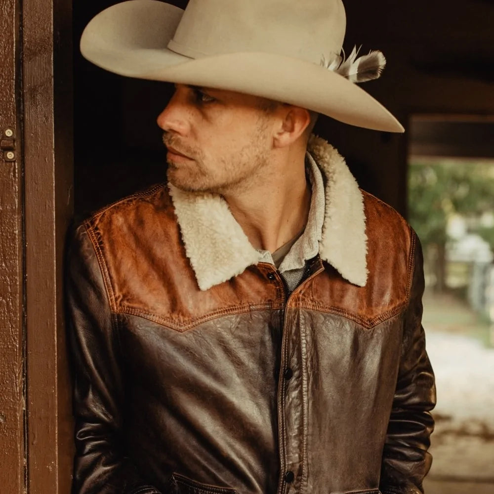 Cowboy sheepskin jacket fashion