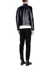 Load image into Gallery viewer, Men Shinny Black Leather Jacket - Shearling leather
