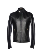 Load image into Gallery viewer, Men Shinny Black Leather Jacket - Shearling leather
