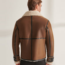 Load image into Gallery viewer, B3 RAF Tan Brown Pilot Shearling Leather Aviator Jacket - Pilot Jacket
