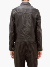 Load image into Gallery viewer, Men Traditional Black Leather Jacket - Shearling leather
