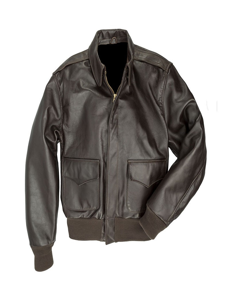 Men World War Leather Jacket - Shearling leather