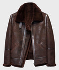 Men’s Brown Distressed B3 Shearling Leather Jacket