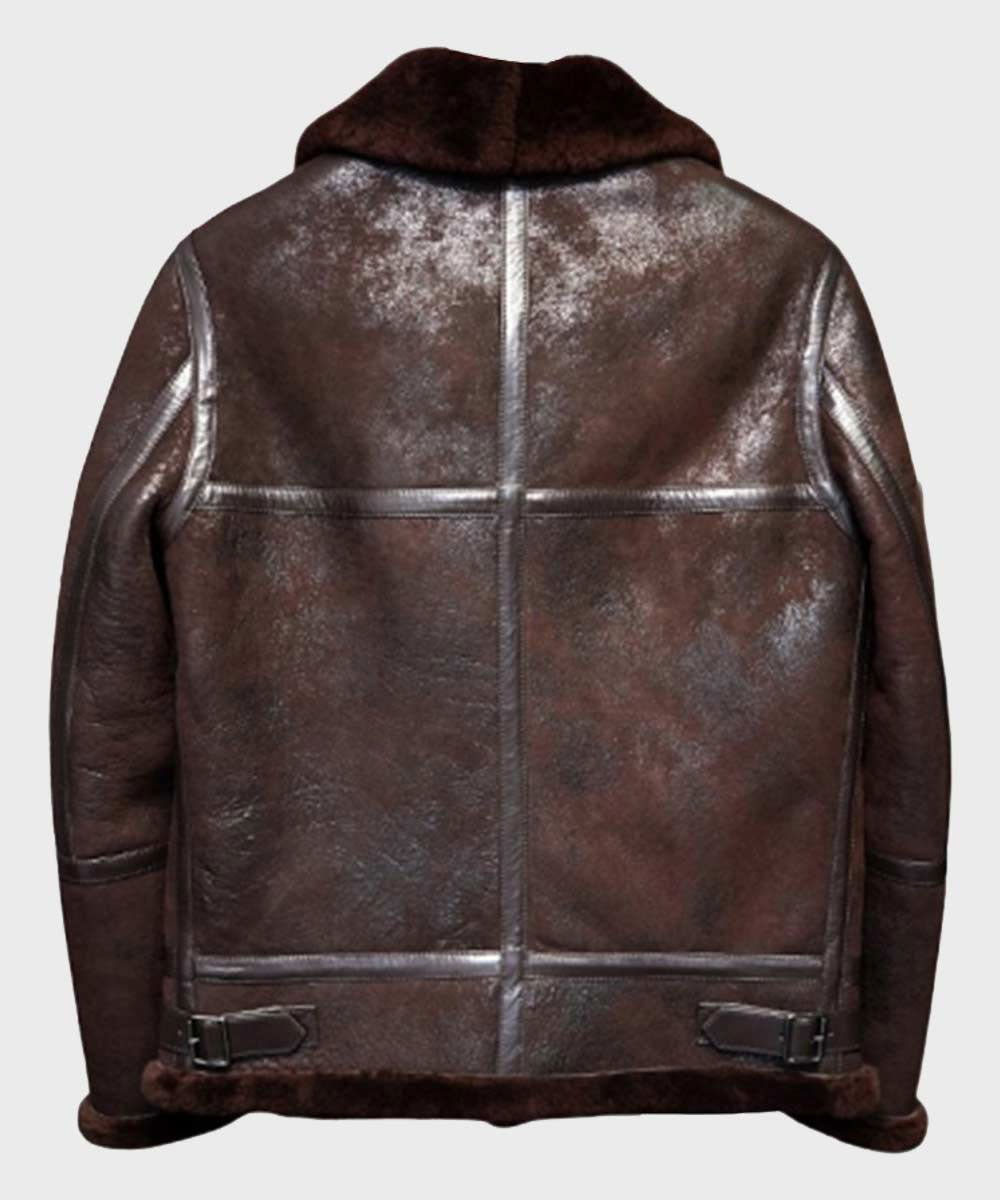 Distressed B3 Shearling Leather Jacket | Distressed Shearling Jacket 