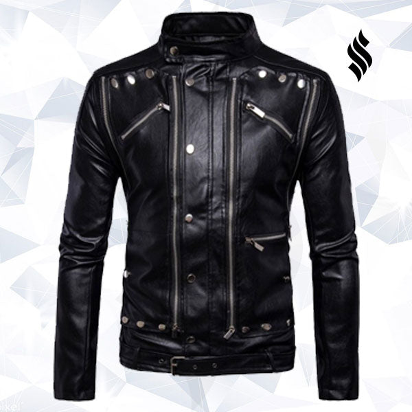 Men’s New Classic Style Leather Fashion jacket - Shearling leather