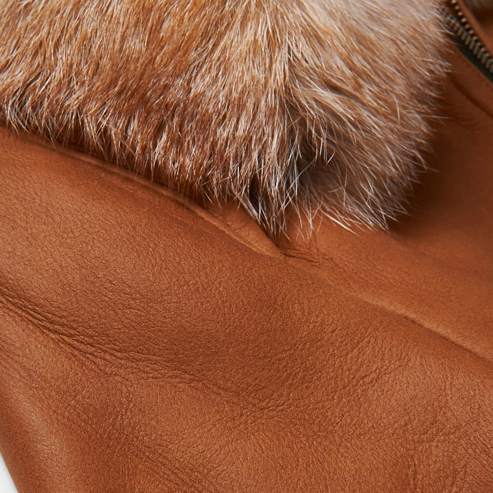 Men's B3 Brown Flying Aviator Shearling Bomber Jacket