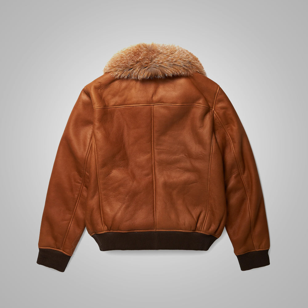 Men's B3 Brown Flying Aviator Shearling Bomber Jacket