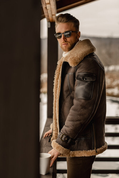 B3 Aviator Shearling Leather Jacket | Shearling Jackets | Fur