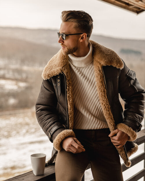 B3 Aviator Shearling Leather Jacket | Shearling Jackets | Fur Jackets