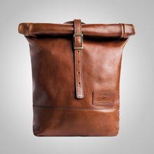 Load image into Gallery viewer, Men&#39;s Brown Sheepskin Leather Backpack
