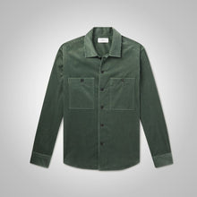 Load image into Gallery viewer, Men&#39;s Green Full Sleeves Corduroy Jacket
