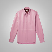 Load image into Gallery viewer, Men&#39;s Pink Skinny Leather Shirt
