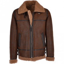 Load image into Gallery viewer, Men&#39;s B3 Aviator Sheepskin Shearling Bomber Leather Jacket
