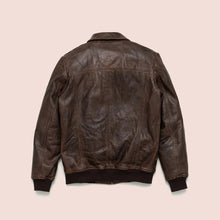 Load image into Gallery viewer, Men&#39;s Vintage Lambskin A2 Brown Leather Bomber Jacket
