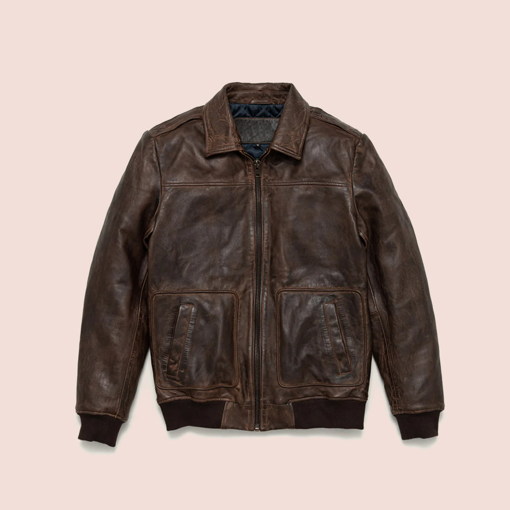 vintage leather bomber jacket mens