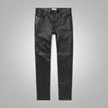 Men's Black Slim Fit Leather Pants