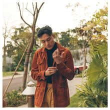 Load image into Gallery viewer, Men's Rust Brown Suede Leather Shirt Jacket

