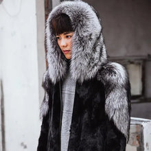 Load image into Gallery viewer, Men’s Winter fox fur mink hooded fur coat Jacket
