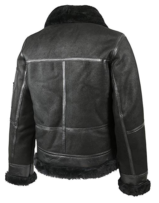 Mens Aviator B16 Sheepskin Shearling Jacket - Shearling leather