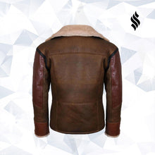 Load image into Gallery viewer, Mens Aviator Raf B3 Leather Bomber Flying Jacket - Shearling leather
