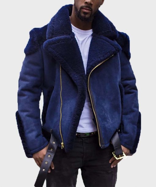 Mens Casual Sheepskin Shearling Jacket - Shearling leather