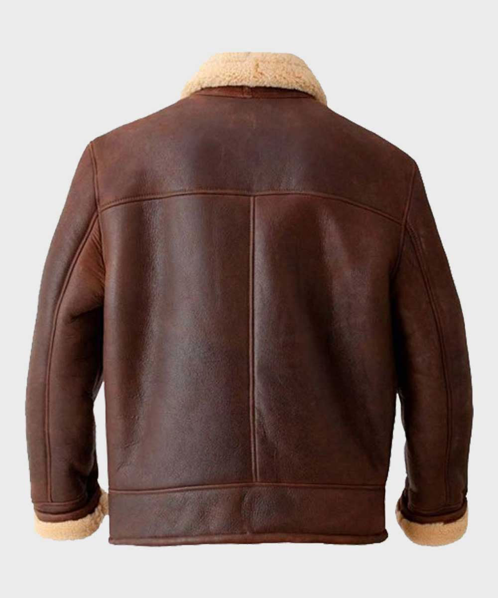 Mens Brown Aviator Shearling Leather Jacket | Aviator Shearling jacket