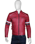 Mens Red Cafe Racer Jacket