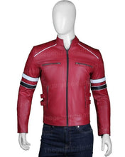 Load image into Gallery viewer, Mens Red Cafe Racer Jacket
