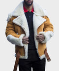 Mens Casual Sheepskin Shearling Jacket - Shearling leather
