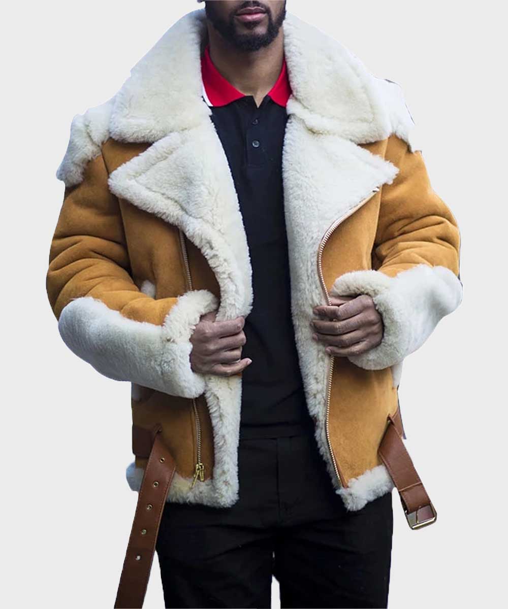 Mens Casual Sheepskin Shearling Jacket - Shearling leather