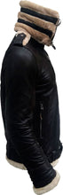 Load image into Gallery viewer, Mens Double Collar Leather Jacket With Fur - Shearling leather
