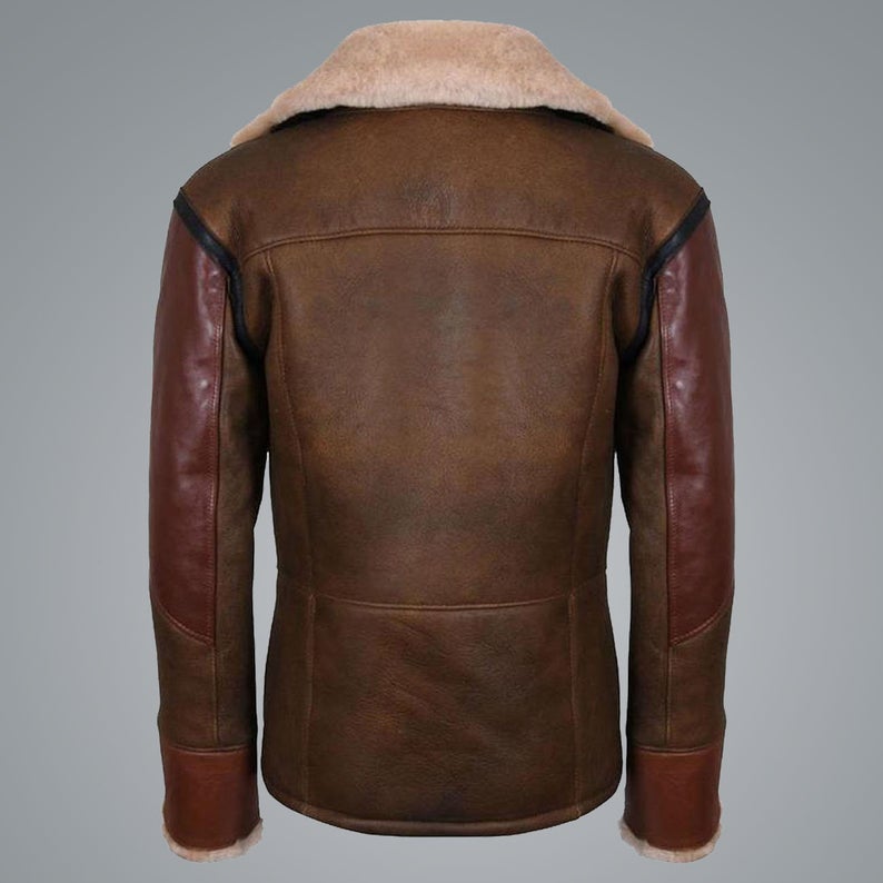 Mens RAF B3 Aviator Flying Bomber Jacket - Shearling leather