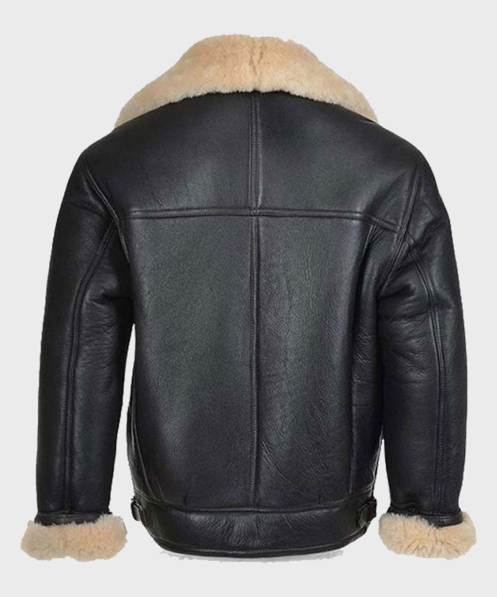 Mens B3 Black Shearling Leather Jacket | Buy Shearling Leather Jackets
