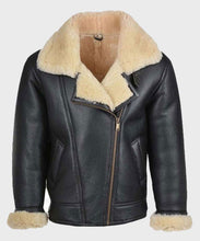 Load image into Gallery viewer, Mens B3 Black Shearling Leather Jacket
