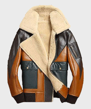 Load image into Gallery viewer, Mens Shearling Sheepskin Bomber Leather Jacket
