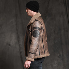 Load image into Gallery viewer, Mens Brown RAF Aviator B3 Waxed Sheepskin Leather Jacket
