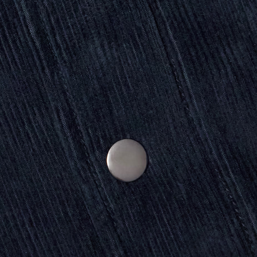 Mens Dark Blue Sleek Corduroy Bomber Jacket