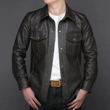 Load image into Gallery viewer, Mens Full Sleeves Leather Shirt
