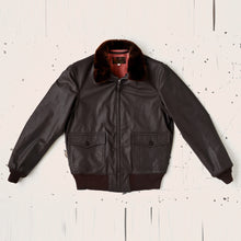 Load image into Gallery viewer, Mens M-422A flight Leather Bomber Jacket - Brown Bomber Jacket
