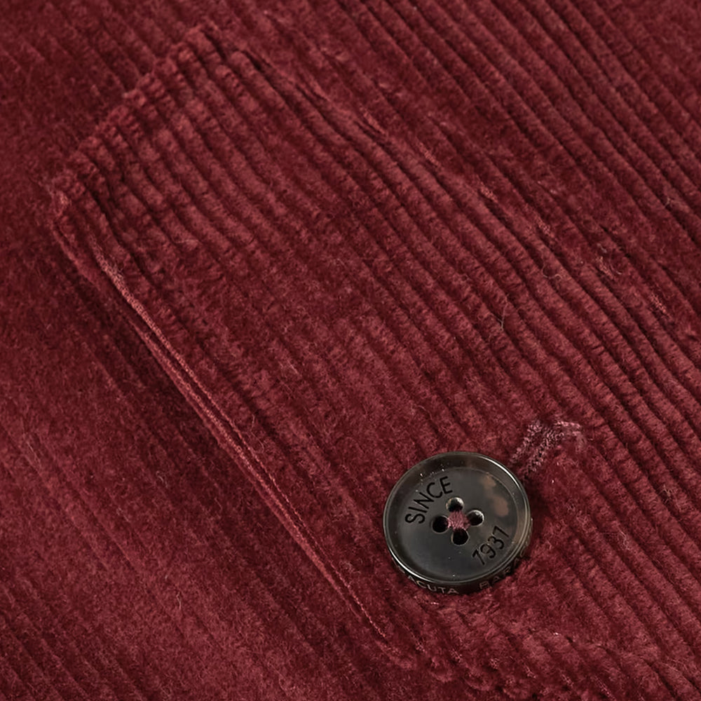 Mens Maroon Bomber Corduroy Jacket