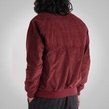 Load image into Gallery viewer, Mens Maroon Bomber Corduroy Jacket
