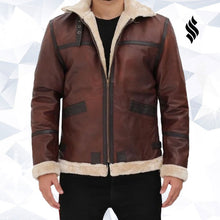 Load image into Gallery viewer, Mitchel Brown B3 Bomber Jacket Mens - Shearling leather

