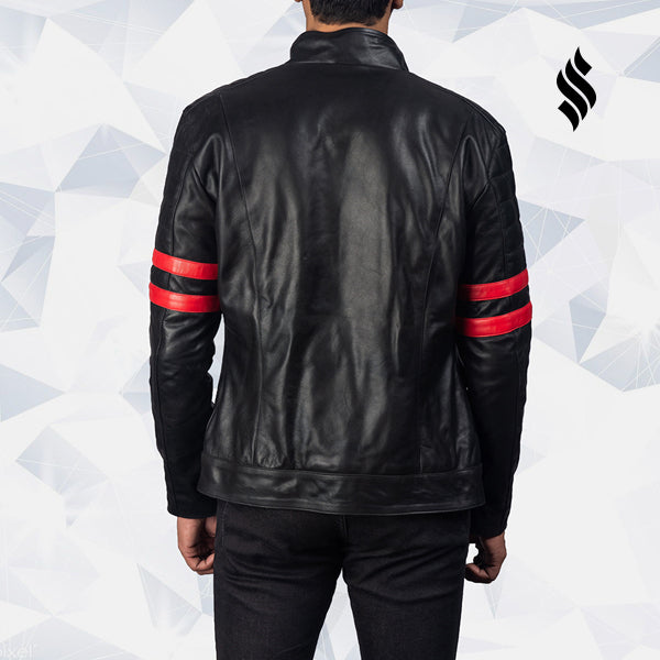 Black & Red Leather Biker Jacket | Motorbike Jackets | Biker Jackets 