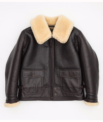 Navy M-445A Flight Shearling Leather Jacket - Shearling leather