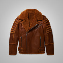 Load image into Gallery viewer, New B3 RAF Flying Sheepskin Shearling Moto Leather Jacket
